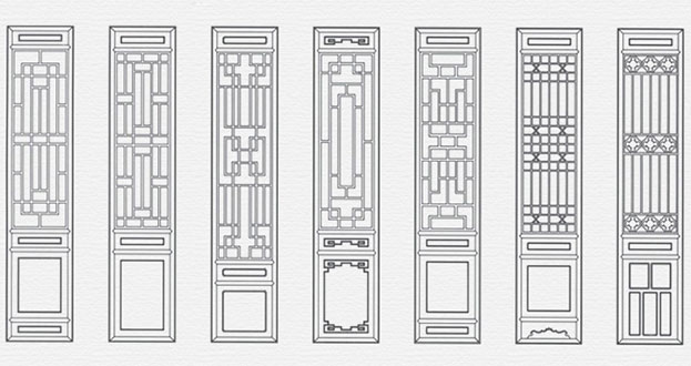 抚宁常用中式仿古花窗图案隔断设计图